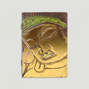 Caja madera Indo Buda cara dorada. 20X30x7cm