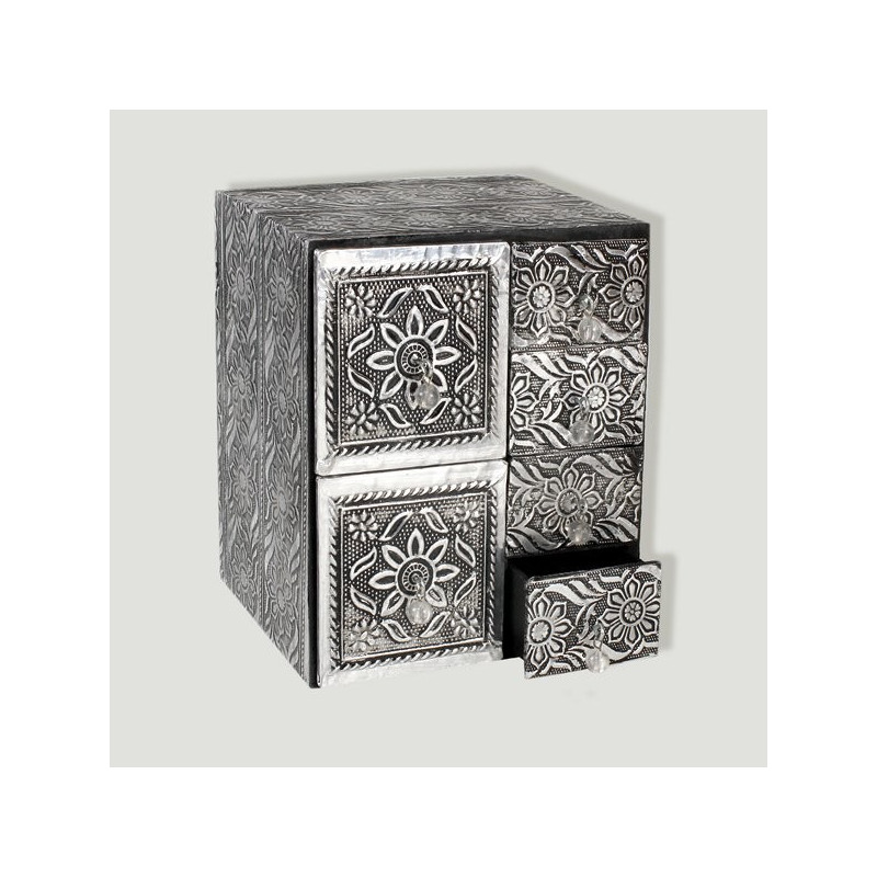 Caja aluminio 6 cajones. 13x12cm Caja aluminio 6 cajones. 13x12cm