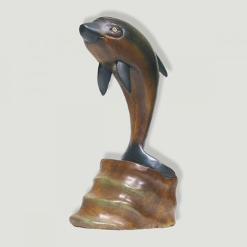Delfin madera con base. 25X42cm