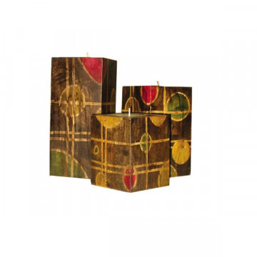 Set/3 Porta-velas Cubo 10,14,18cm