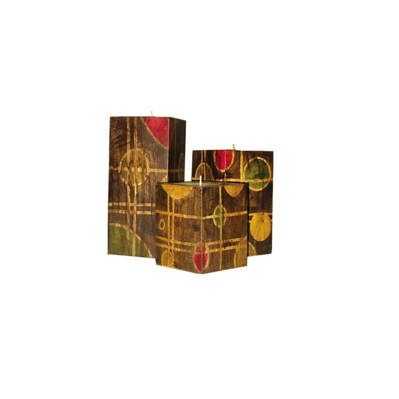 Set/3 portavelas cubo 10,14,18cm Set/3 portavelas cubo 10,14,18cm