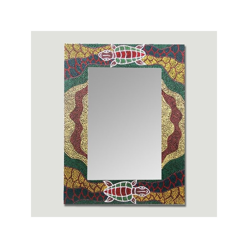 Espejo rectangular aborigen tortuga 30x40cm Espejo rectangular aborigen tortuga 30x40cm