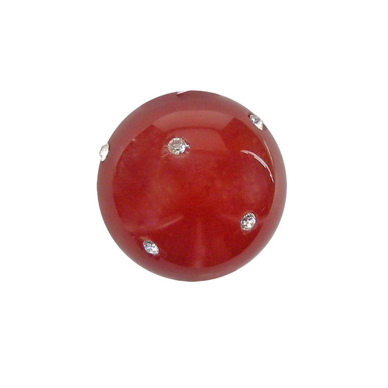 Colgante Bola con circonitas. 18mm. Carneola Colgante Bola con circonitas. 18mm. Carneola