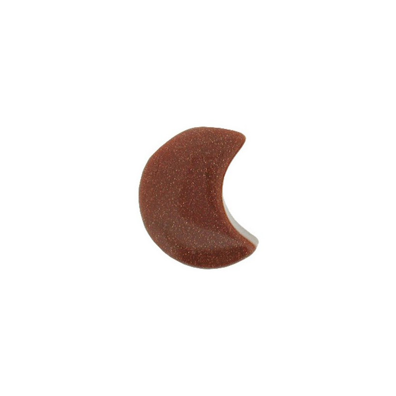 Pingente Lua, Aventurina Ouro, 22x18mm Pingente Lua, Aventurina Ouro, 22x18mm