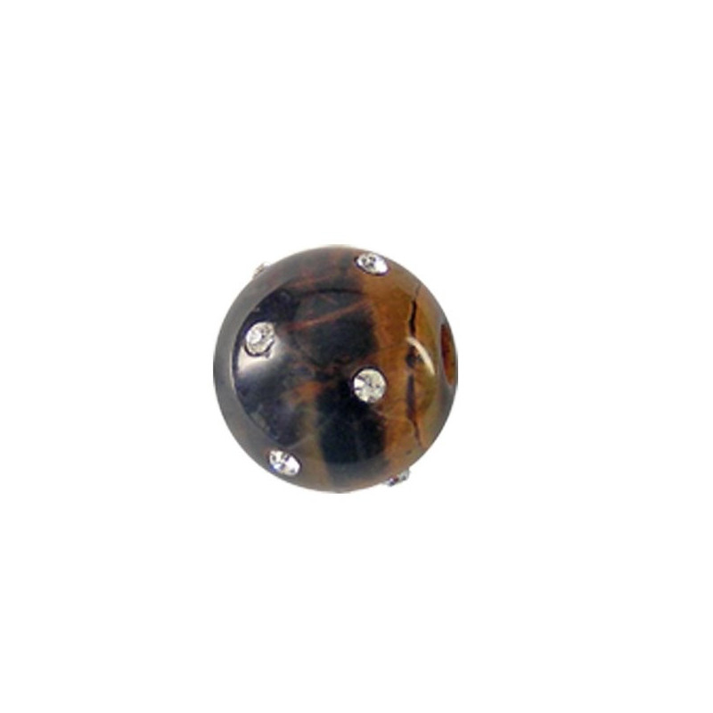 Colg bola con circoni, Jaspe rojo, 14mm Colg bola con circoni, Jaspe rojo, 14mm