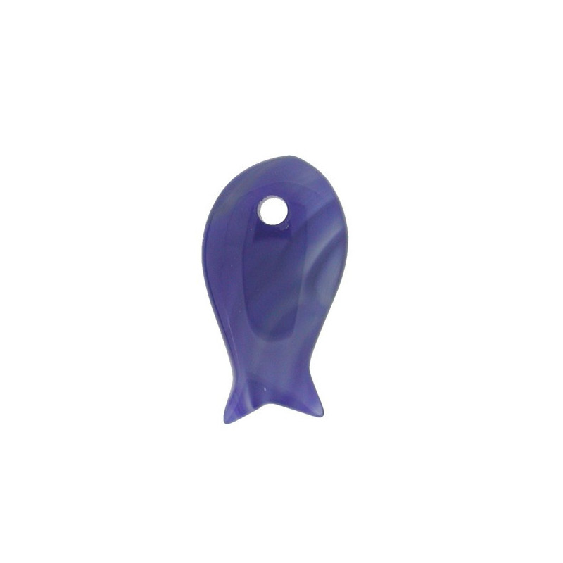 Colgante Pez. 15x28mm. Ágata Azul Colgante Pez. 15x28mm. Ágata Azul