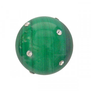 Pingente Bola com Zircônia, Ágata Verde, 18mm