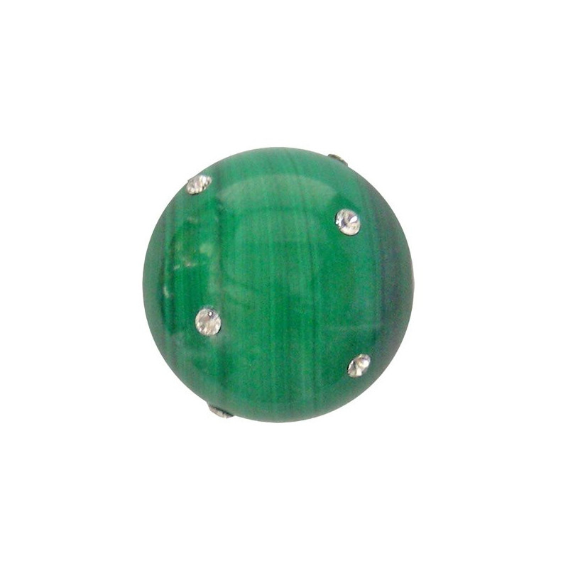 Colg bola con circonit, Ag verde, 18mm Colg bola con circonit, Ag verde, 18mm