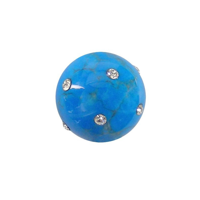 Colgante Bola con circonitas. 14mm. Howlita Azul Colgante Bola con circonitas. 14mm. Howlita Azul