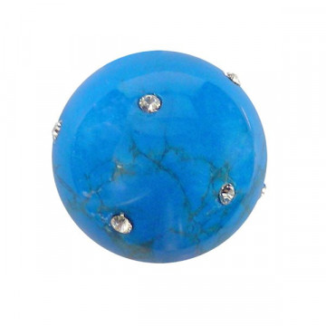 Colg bola con circonit, How azul, 18mm