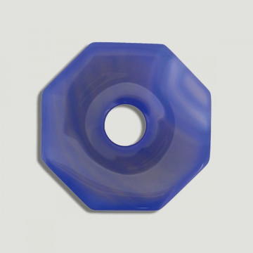 Colgante Donut octagonal. 50mm. Ágata Azul