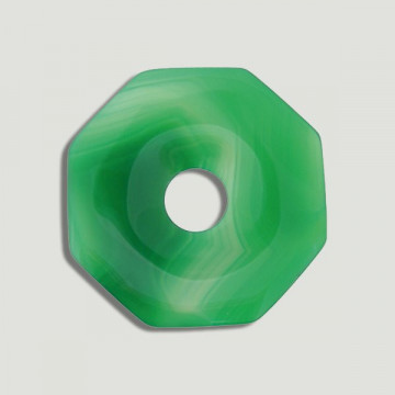 Colgante Donut octagonal. 50mm. Ágata Verde