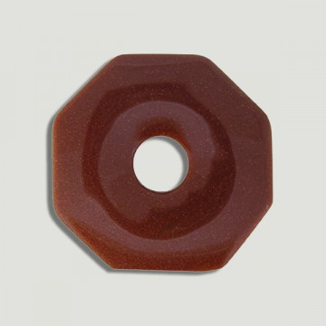 Colgante Donut octagonal. 50mm. Aventurina Oro