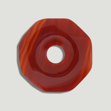 Colgante Donut octagonal. 50mm. Carneola