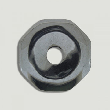 Colgante Donut octagonal. 50mm. Hematite