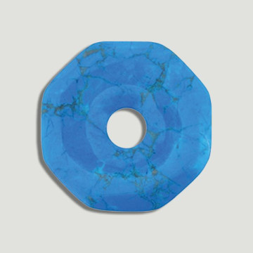 Colgante Donut octagonal. 50mm. Howlita Azul