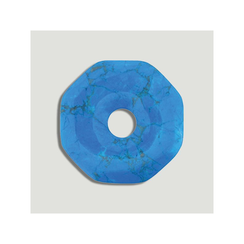 Pingente Mineral Donut Octagonal. Modelo Howlita Azul Pingente Mineral Donut Octagonal. Modelo Howlita Azul