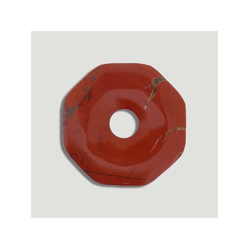 Pingente Mineral Donut Octagonal. Modelo Jaspe Vermelha Pingente Mineral Donut Octagonal. Modelo Jaspe Vermelha