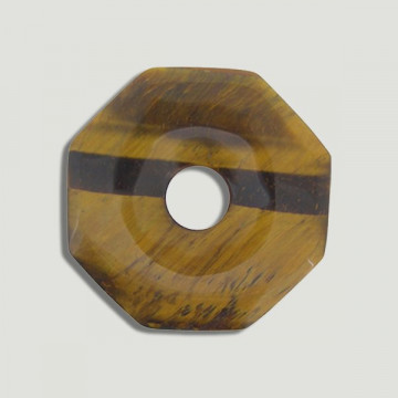 Colgante mineral donut octagonal. Modelo Ojo tigre