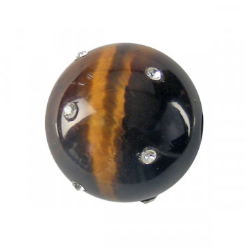 Colg bola con circonit, Ojo tigre, 18mm