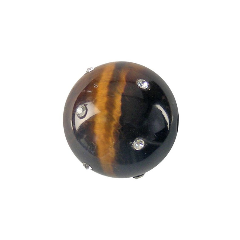 Colg bola con circonit, Ojo tigre, 18mm Colg bola con circonit, Ojo tigre, 18mm