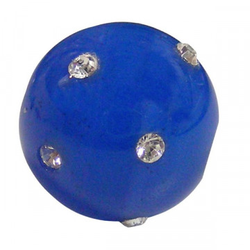Colg bola con circonita, Ag Azul, 12mm