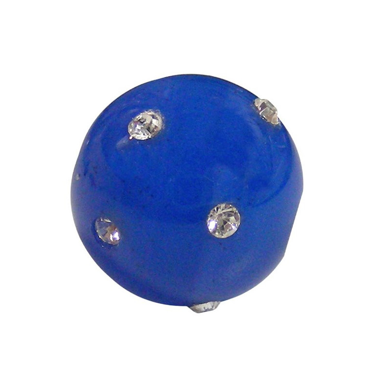 Colgante Bola con circonitas. 12mm. Ágata Azul Colgante Bola con circonitas. 12mm. Ágata Azul