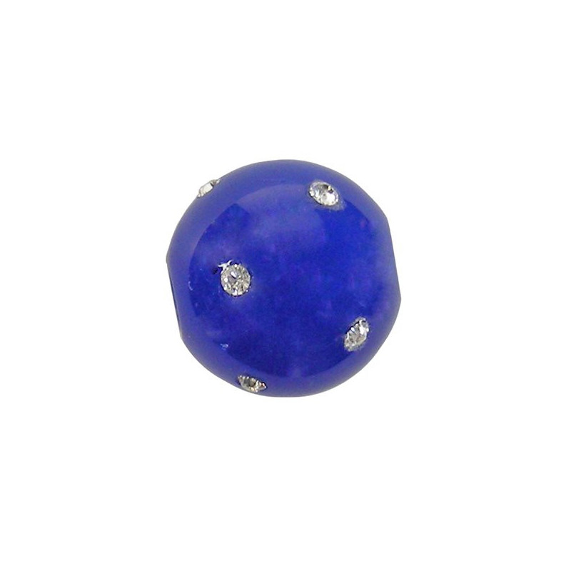 Colg bola con circonita, Ag Azul, 14mm Colg bola con circonita, Ag Azul, 14mm