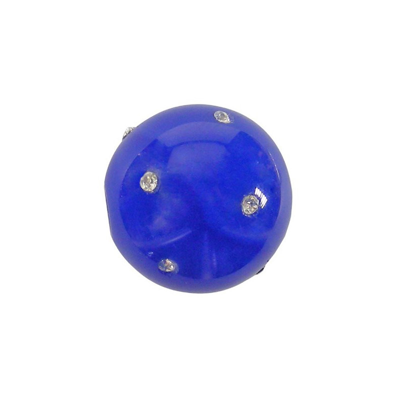Colg bola con circonita, Ag Azul, 18mm Colg bola con circonita, Ag Azul, 18mm