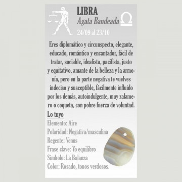 Rodado pequeño Ágata Bandeada. LIBRA