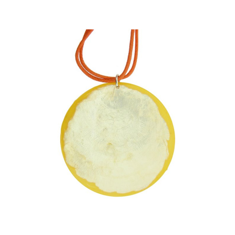 Collar Capiz Redondo mod 02 naranja Collar Capiz Redondo mod 02 naranja