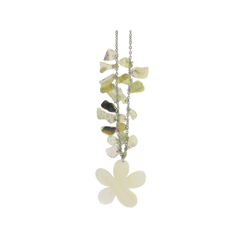 Colg nacar+met Flor beige Colg nacar+met Flor beige