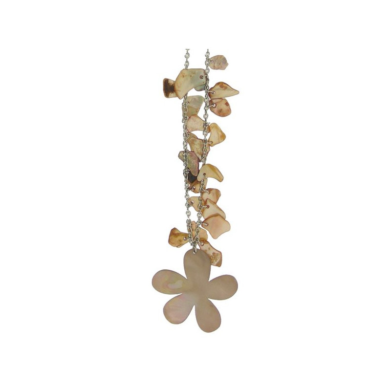 Colg nacar+met Flor marron Colg nacar+met Flor marron