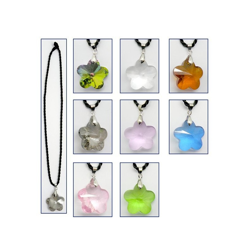 Pingente Cristal com Fio. Modelo Flor. Cores Pingente Cristal com Fio. Modelo Flor. Cores