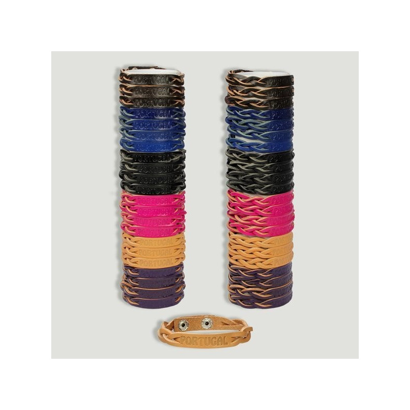 Pulsera piel Portugal. Modelo 2 trenzas Pulsera piel Portugal. Modelo 2 trenzas