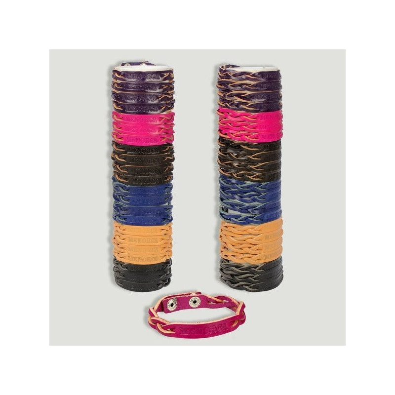 MENORCA. Pulsera cuero. Modelo 2 trenzas. Medio Tubo MENORCA. Pulsera cuero. Modelo 2 trenzas. Medio Tubo
