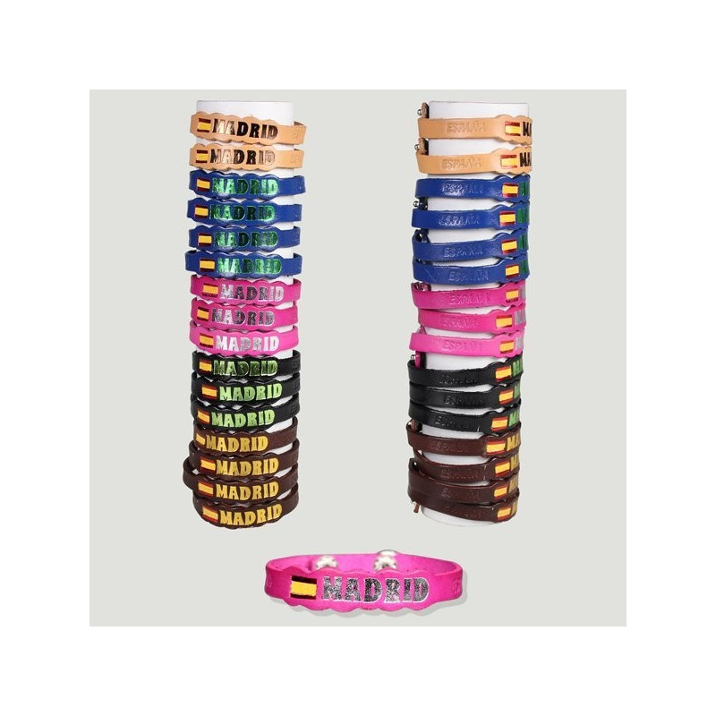 Pulsera piel MADRID ondas. Tubo corto Pulsera piel MADRID ondas. Tubo corto