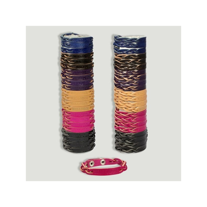 Pulseira Couro Maiorca. Modelo 2 Tranças Pulseira Couro Maiorca. Modelo 2 Tranças