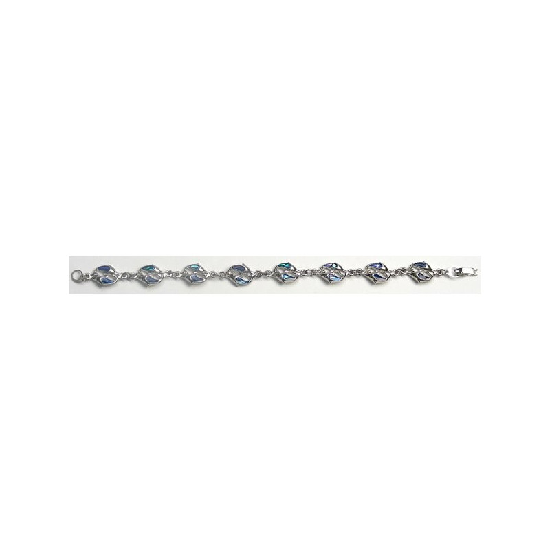 Pulsera abalón azul 2 delfin girados Pulsera abalón azul 2 delfin girados