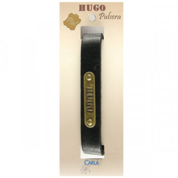 Pulseira Couro Nome Modelo 01 Hugo