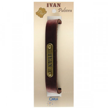 Pulseira Couro Nome Modelo 01 Ivan