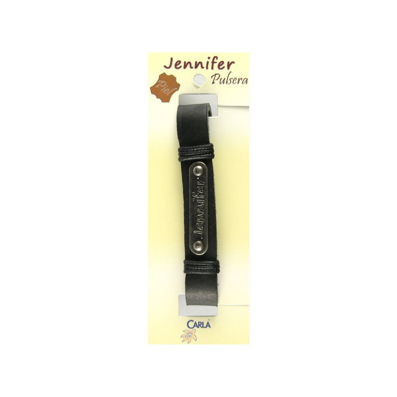 Pulseira Couro Nome Modelo 01 Jennifer Pulseira Couro Nome Modelo 01 Jennifer