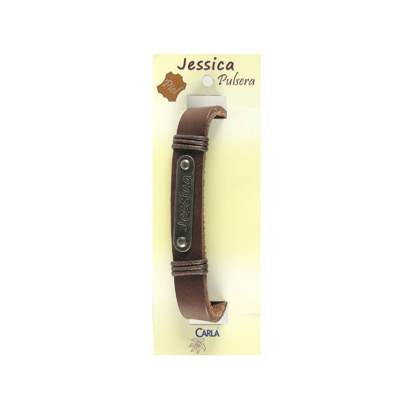 Pulsera cuero nombre mod 01 Jessica Pulsera cuero nombre mod 01 Jessica