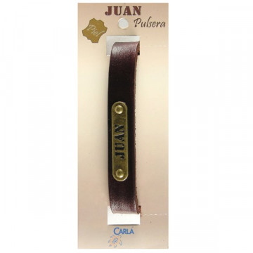 Pulsera cuero nombre mod 01 Juan