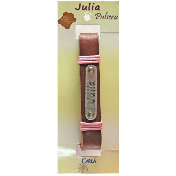 Pulsera cuero nombre mod 01 Julia