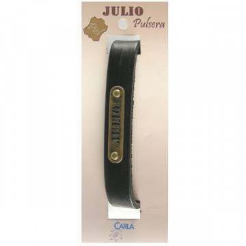 Pulsera cuero nombre mod 01 Julio