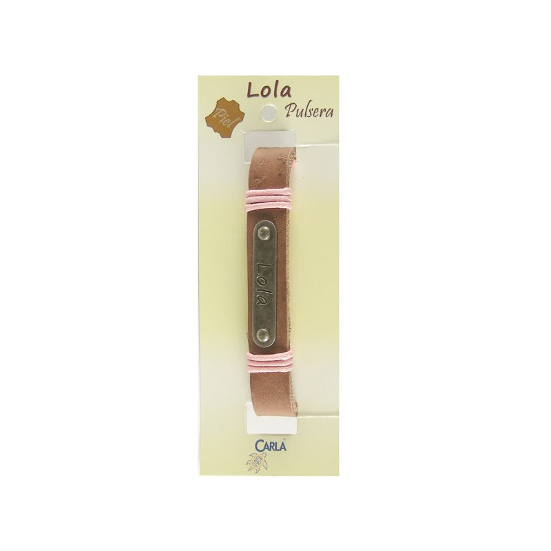 Pulsera cuero nombre mod 01 Lola Pulsera cuero nombre mod 01 Lola