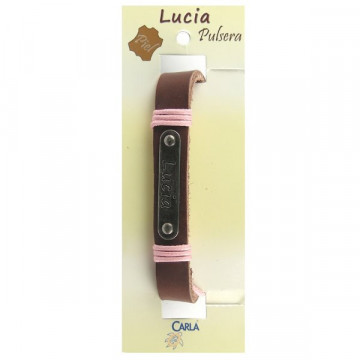 Pulsera cuero nombre mod 01 Lucia