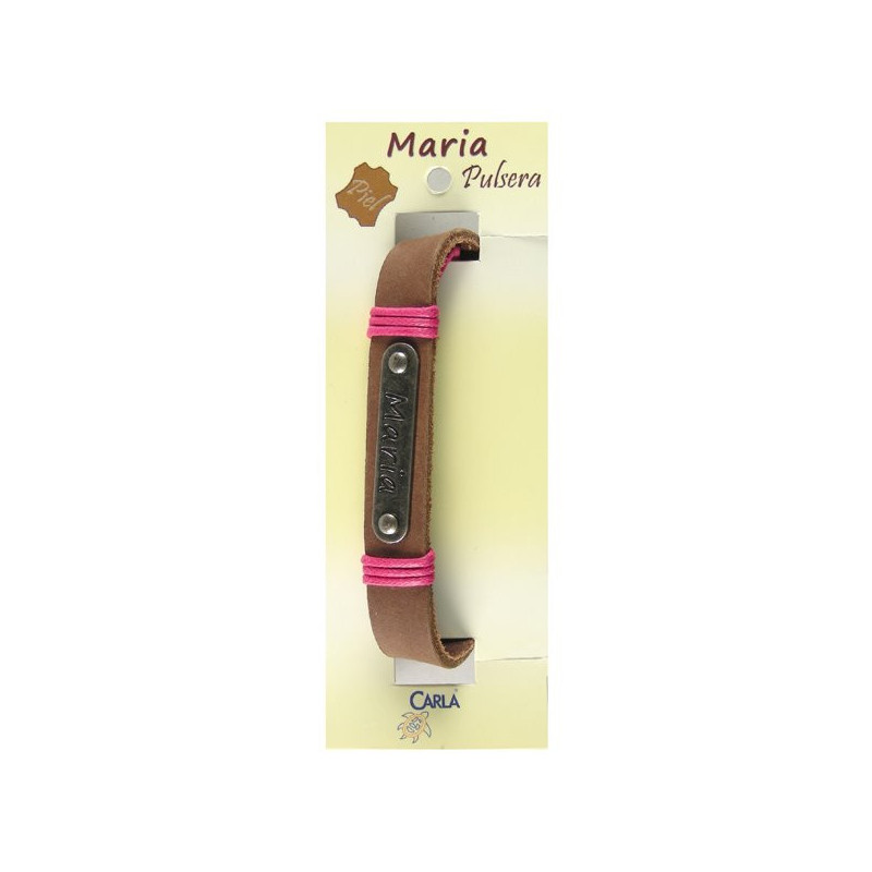 Pulsera cuero nombre mod 01 Maria Pulsera cuero nombre mod 01 Maria