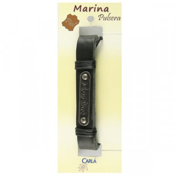 Pulsera cuero nombre mod 01 Marina